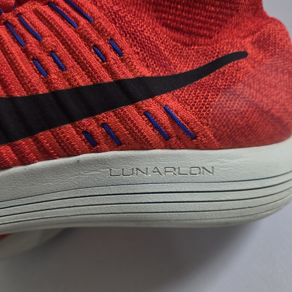 Nike LunarEpic Flyknit Mid Athletic Running Shoe orange red mens sz 12 - Picture 4 of 7